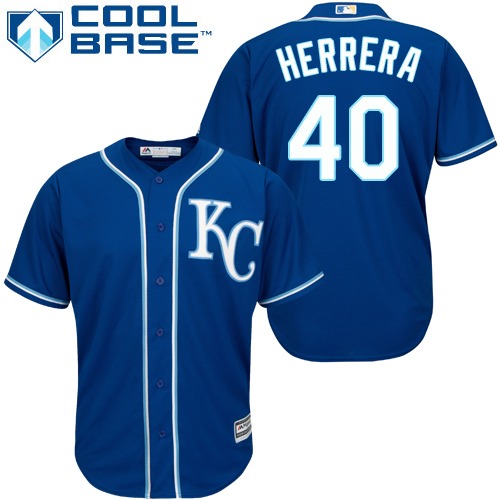 Royals #40 Kelvin Herrera Royal Blue Cool Base Stitched Youth MLB Jersey - Click Image to Close